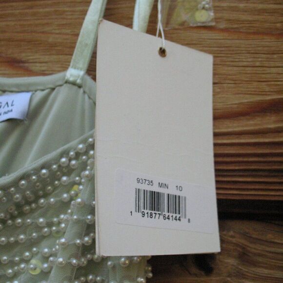 Mac Duggal 93735 Womens Green PEARL EMBELLISHED SOFT TIE ONE SHOULDER GOWN - Picture 15 of 16